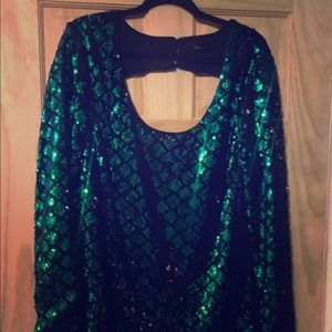 Long sleeve mermaid sequence dress
